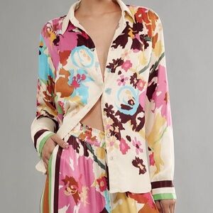 Anthropologie Conditions Apply Multicolor Floral Blouse NEW tag on
